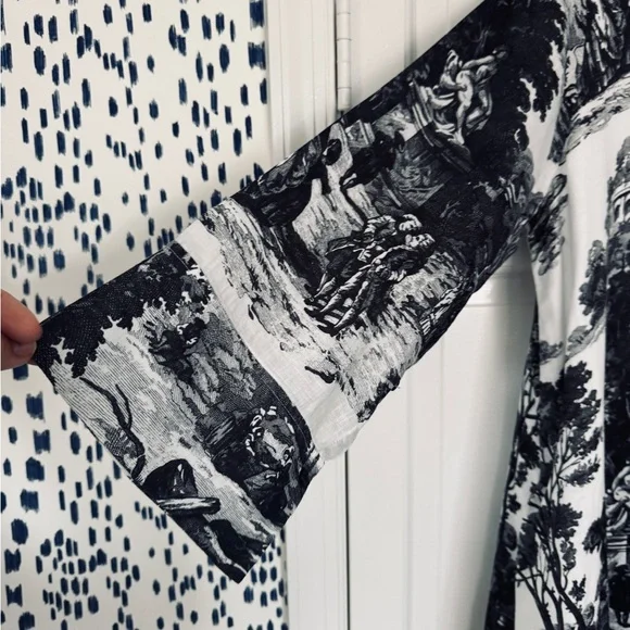 COS Black and White Scenic Print Midi Dress - Picture 3 of 7